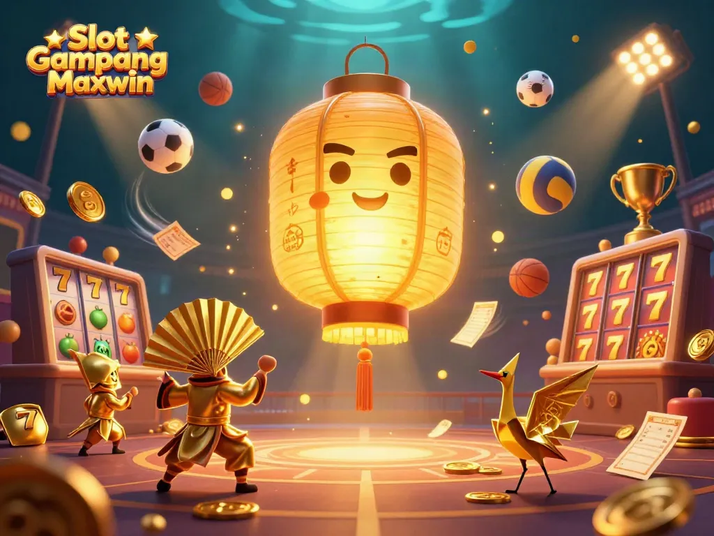 Experience thrilling gameplay with Slot Gampang Maxwin in this vibrant casino scene filled with exciting elements.