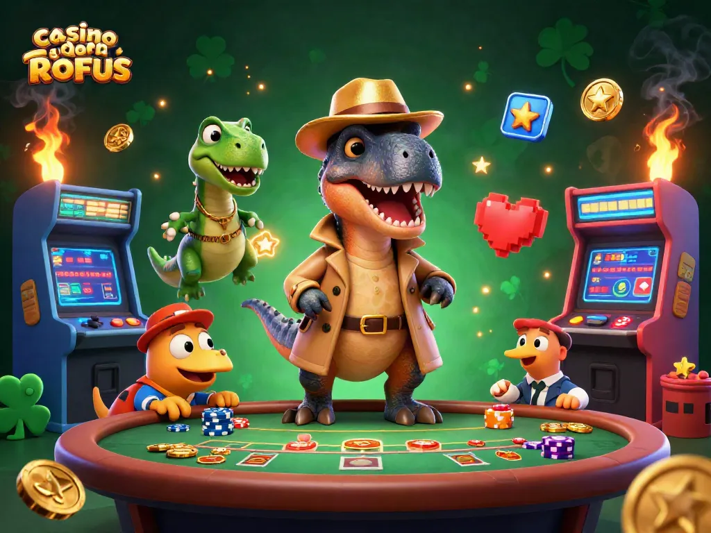 Experience the thrill of casino sider uden ROFUS with a 3D velociraptor counter at the blackjack table.