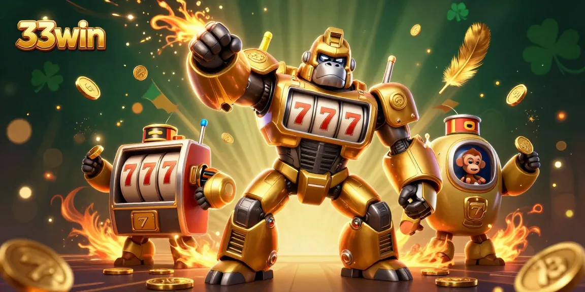 Experience thrilling wins at 33win with a dynamic golden gorilla mech and explosive coins!